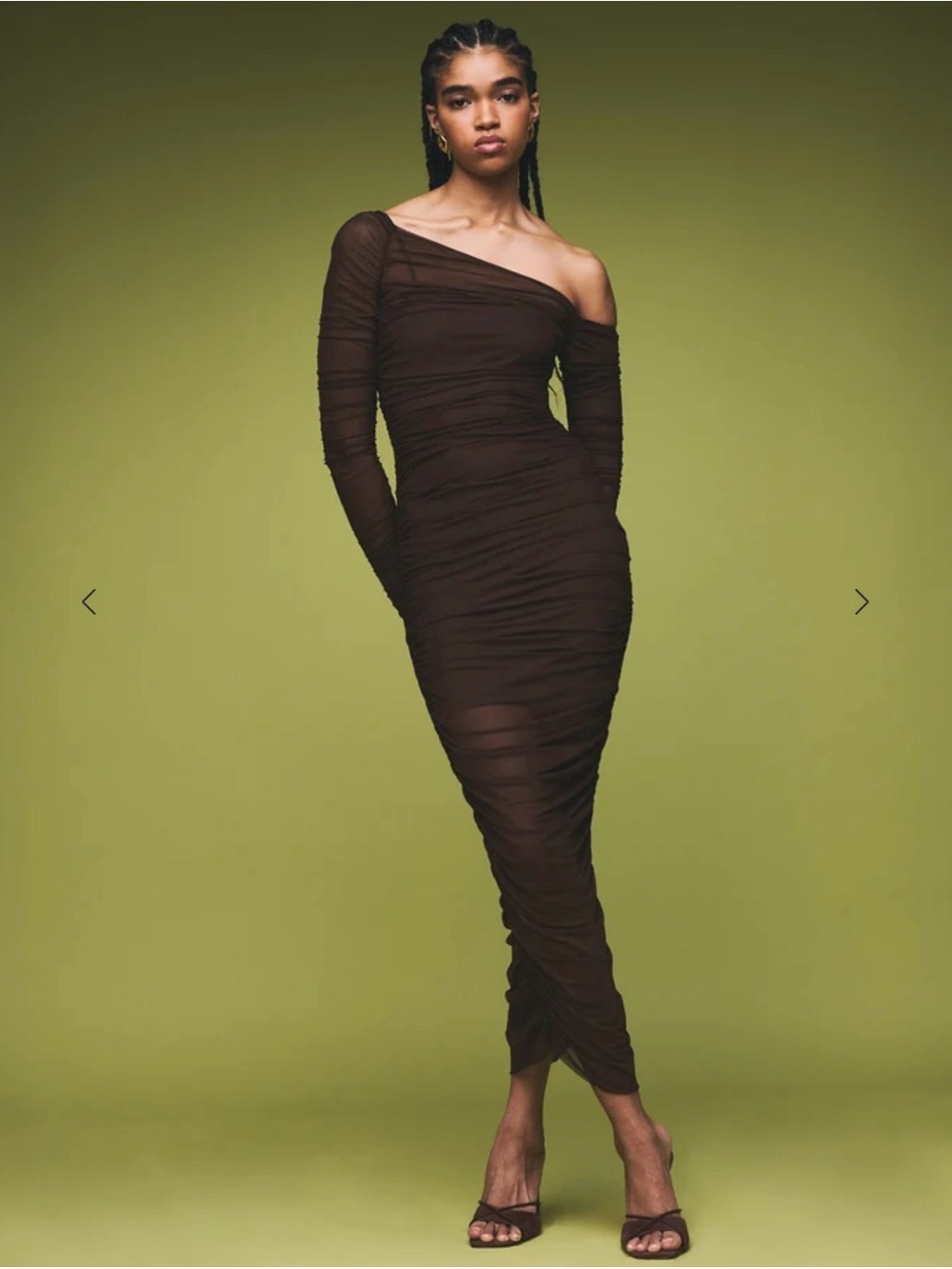 CHANTAE MESH DRESS- Coconut size small- minor sleeve defect